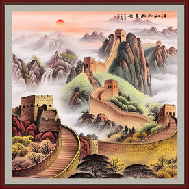 国画长城办公室挂画