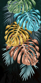 热带叶子玄关背景墙