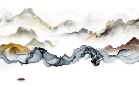 高清 极简客厅山水 Tif分层