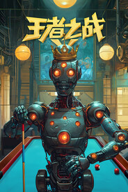 帅气机器人挂画展板装饰画广告