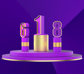 618标识 紫色背景 电商展台