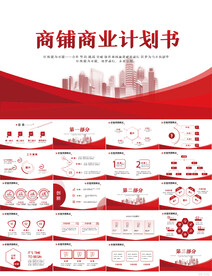 红色大气商铺商业计划书PPT