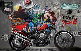 摩托车背景墙