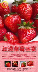 草莓海报设计广告ai