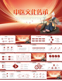 红色大气中医文化传承PPT模板