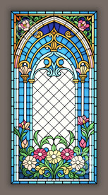 古典主义教堂蒂凡尼彩色玻璃图案