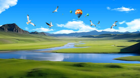 绿水青山蓝天白云