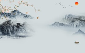 高档 中式意境山水 TIF分层