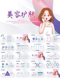 创意时尚美容护肤总结PPT模板
