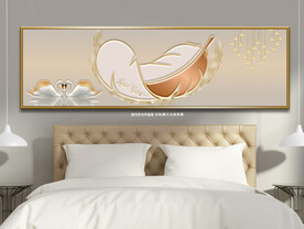 现代简约立体羽毛床头装饰画