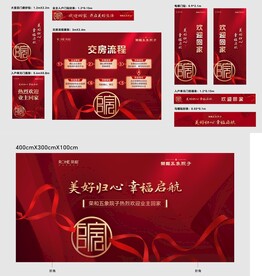 高精房地产交房流程物料广告