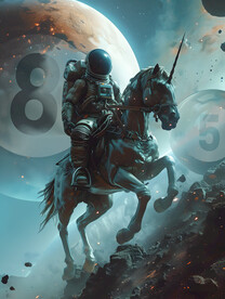 创意宇航员战马台球系列广告壁画