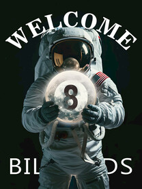 创意宇航员台球广告壁画壁纸挂画