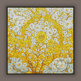 抽象花海蒂凡尼教堂彩色玻璃图案