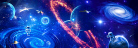 太空星球宇航员黑洞星空宇宙背景