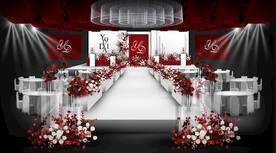 红色婚礼仪式区