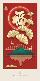 春节红色装饰画