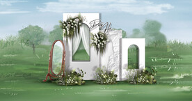 白色户外迎宾区