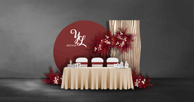 红色婚礼签到区