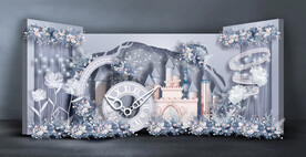 雾霾蓝婚礼迎宾区