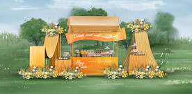 橙色户外甜品区