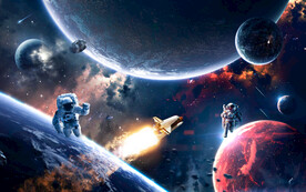 太空火箭宇宙星球宇航员航天背景