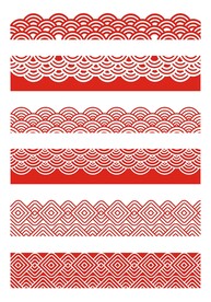 中国风祥云纹山纹花纹底纹图案