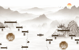 爆款 简约高档山水 TiF分层