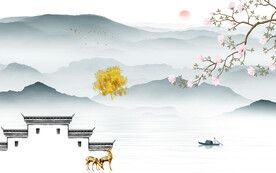 大气 高档现代山水 TIF分层