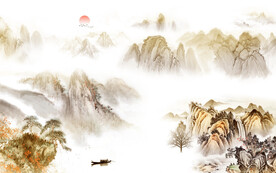 新品 中式简约山水 TiF分层