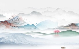 别墅 中式简约山水 TiF分层