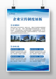 蓝色大气科技感企业宣传制度展板