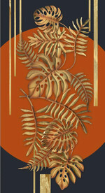 D抽象金色叶子玄关装饰画