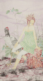 新式水墨中国画仕女