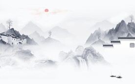 淡雅 人气中式山水 TIF分层