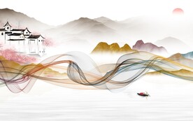 爆款 高档意境山水 TiF分层