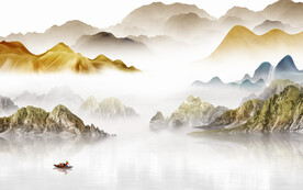 最新 中式新山水画 TIF分层