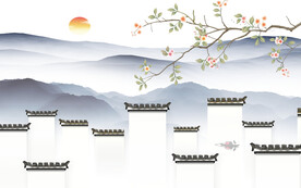 大气 中式新山水画 TIF分层