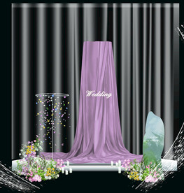 布幔婚礼背景悬浮花艺婚花艺拱门