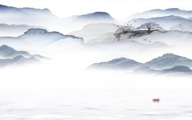 水墨 简意中式山水 TIF分层