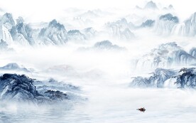 蓝色 意境新传山水 TIF分层