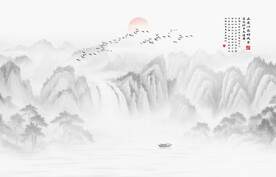 意境水墨山水画