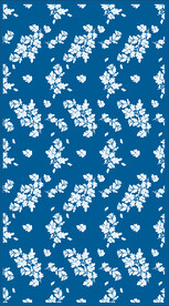 艾叶蓝色印染花布