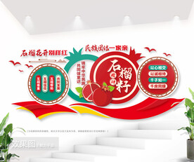石榴籽精神民族团结文化墙