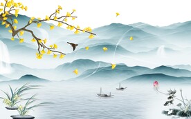 简约 新传中式山水 TIF分层