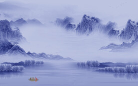 客厅 新中式山水图 TIF分层