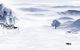 奢雅 新中式山水图 TIF分层