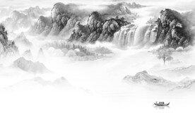 爆款 灰色山水新图 TIF分层