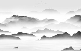 简约 灰色素雅山水 TiF分层