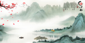 中国风水墨山水画